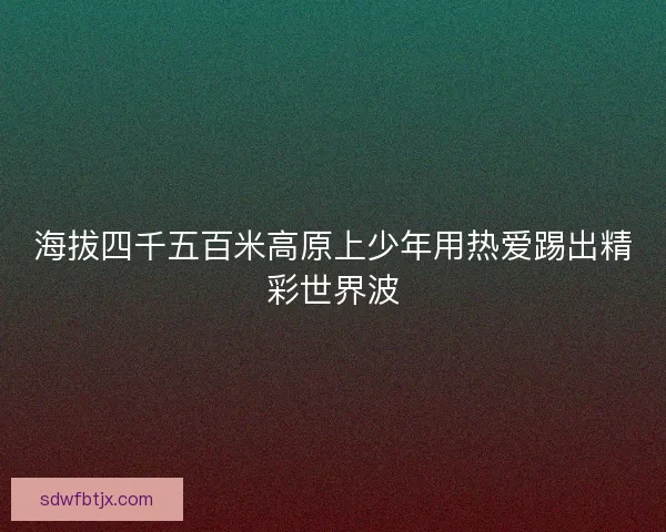 海拔四千五百米高原上少年用热爱踢出精彩世界波